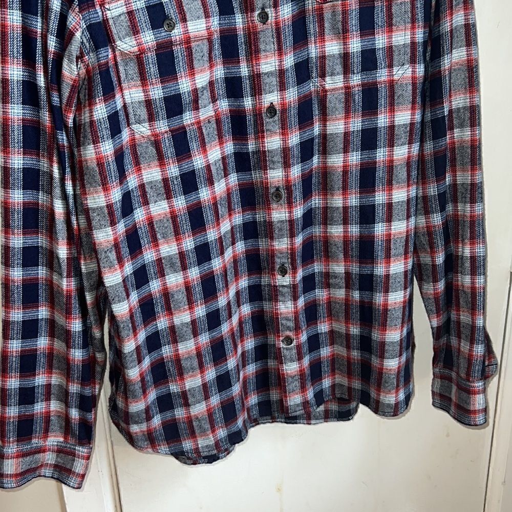 GAP + Pendleton Plaid Button Down Shirt Navy Red - Picture 3 of 6